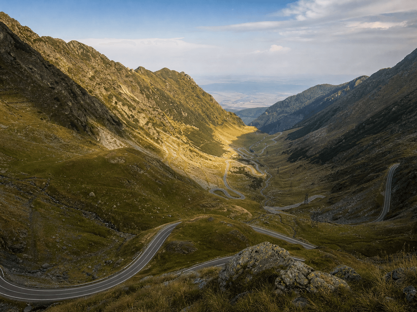 The green Carpathian mountains in Romania